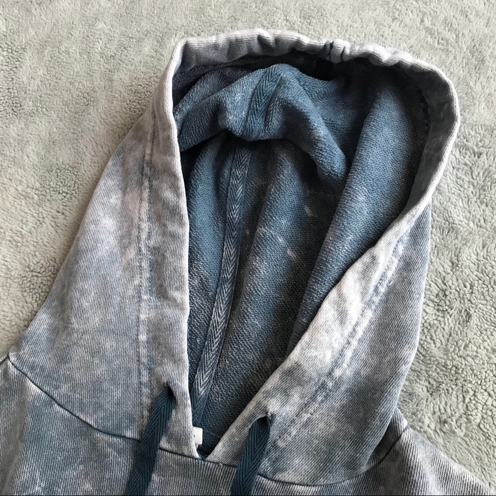 BP Hooded Drawstring Sweatshirt Acid Wash Blue XXS - Picture 8 of 9